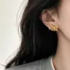Diseño Minimalista Europeo y Americano, Pendientes Pequeños en Forma de Flor Retorcidos y Anudados, Pendientes Vintage de Alta Gama Exquisitos de Nicho con Aguja de Plata para Mujer