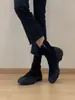 Textura de pele de ovelha design retrô salto grosso outono novo feminino design simples versátil emagrecedor zíper lateral botas da moda
