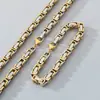 Ventas Directas de Fábrica Pulsera Imperial de Acero Inoxidable 304 Pieza Única Cadena Trasera Bizantina Conjunto de Pulsera y Collar Venta al por Mayor