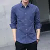 Camisa de Manga Larga para Hombre 2024 Otoño Nuevo Estilo Estilo Coreano de Moda Color Sólido Holgada Camisa Chaqueta Casual