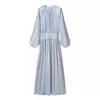 Ropa de Mujer Transfronteriza al por Mayor 2026 Verano Nuevo Estilo Europeo y Americano Moda Sencillo Adelgazante Ceñidor de Cintura Dobladillo Ancho Vestido