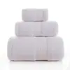 Set de Regalo Transfronterizo de Algodón Satinado Doble Liso de Tres Piezas, Toalla de Baño, Toalla Suave para el Hogar para Baño y Cocina