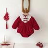 Roupa de Ano Novo para Bebê 2025 Novo Estilo de Inverno Macacão Peça Única Novo Estilo Chinês Vestido de Primeiro Aniversário para Bebê Menina Festivo Cem Dias