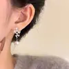 Brincos Minimalistas em Formato de Coração, Trevo e Pedra Olho de Gato, Moda de Nicho, Estilo Trendy de Influenciador, Brincos Versáteis de Alta Qualidade para Personalidade Feminina