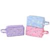 Bolsa de Maquiagem Portátil Estampada Coração de Menina Merlot Bolsa de Higiene Pessoal Grande Capacidade para Viagem de Negócios de Menina Estojo de Lápis Fofo para Estudante