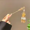 Estilo Nacional Nuevo Estilo Chino Abanico de Mano Borla de Perlas Cabello Horquilla para el Cabello de Mujer Antiguo de Gama Alta Hanfu Moño Horquilla para el Cabello Cabello Horquilla para el Cabello