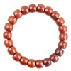 Pulseira Reta de Pau-Rosa Vermelho com Contas Únicas em Formato de Barril 8*10mm, Contas de Oração Budistas, Pau-Rosa Olho de Gato, Joia de Mão Estilo Chinês Novo