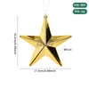 Decoración Navideña Estrella de Cinco Puntas Dorada Plateada Roja Plástico Electrochapado Superficie Brillante Adorno Colgante Árbol de Navidad Enredadera Actividad Decoración de Ambiente