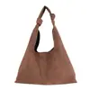 Bolsa Tote Casual Retro de Grande Capacidade Cor Sólida 2026 Nova Tendência Estilosa Padrão Trançado de Ombro Único Sob o Braço