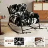 Cadeira de sofá preguiçosa estilo retrô com apoio para os pés retrátil, cadeira casual para sala de estar, varanda, cochilo, cadeira de balanço, cadeira reclinável preguiçosa de celebridade da internet
