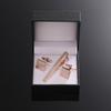 Jiaomei Oro y Plata Negro Ancla Nube Auspiciosa Patrón Cuadrado Cepillado Clip de Corbata Gemelos Set de Caja Regalo