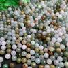 Jadeíta de Myanmar artículo a variedad de hielo tricolor 6.5 mm cuentas multi-tesoro cuentas sueltas cuentas redondas de jade joyería de jade cuentas de jade