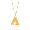 Collar de Acero Inoxidable con Baño de Oro de 18 Quilates, Color Dorado Imitación, Letra Inglesa 26, Estilo Metálico Elegante, Popular Transfronterizo, Joyería de Moda