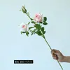 Día de San Valentín Flor Individual de Tela de Seda Estilo Pintura al Óleo Rosa Retro Flor Artificial Decoración para el Hogar y Bodas Flor Artificial de Alta Gama
