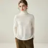 Nuevo suéter de cachemira de cuello alto para otoño e invierno para mujer, camiseta básica de punto ajustada, suéter de cachemira de manga larga