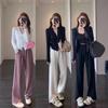 Artículo de Alta Venta en el Estante: Pantalones Rectos Adelgazantes de Lu, Pantalones Casuales de Pierna Ancha de Cintura Alta para Mujer, Nuevo Modelo Otoño e Invierno Y0908K