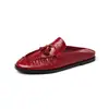Pantuflas Cerradas de Moda y Sencillas Elegantes Estilo Coreano de 1 cm 2026 Verano Nuevas Pantuflas Planas Slip-On de Punta Redonda Perezosas