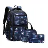 Mochila Escolar Estrellada de Moda para Niños de 4º a 6º Grado, Set de Tres Piezas, Mochila Estrellada de Moda