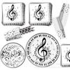 Festival de Música Notas Musicales Suministros para Fiesta Decoración de Fiesta Vajilla Plato de Papel Desechable Servilleta Vaso Banner Mantel Set