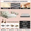 Cama de Tela Tejida al Viento Usada Retro Francés Dormitorio Principal Cama Doble Madera Maciza de Nogal Cama Tapizada Cama Tapizada Dormitorio Principal