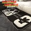 Alfombra Habitación Cama Manta de Mesita de Noche Se Puede Dormir y Sentar, No Lavable y Limpiable Negro Felpa Gruesa Habitación Sala de Estar Ventana Saliente Felpudo