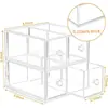 Caja de Almacenamiento de Maquillaje Acrílica Transparente Personalizada con 4 Cajones Adecuada para Tocador, Baño, Escritorio, Almacenamiento de Labiales