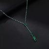Conjunto de Colar Diamante Verde Quente Transfronteiriço Colar Strass Retrô de Alto Bom Gosto Conjunto de Brincos conjunto de joias06