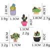 Broche con forma de maceta de estilo coreano para mujer, insignia de cactus de dibujos animados, alfiler para bolso, joyería