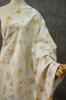 [Gato Borboleta Brincando Primavera] Colete Brocado Gato Seda Dourada Estilo Chinês Roupa Infantil Tecido Tingido com Fio Hanfu Cheongsam Pano Decorativo