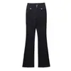 Foto Real de Pantalones Acampanados para Mujer, Pantalones Acampanados de Moda, Nuevos Pantalones de Lana de Cintura Alta para Otoño e Invierno, Adelgazantes y que Aumentan la Estatura