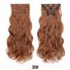 Extensiones de Cabello Transfronterizas 16 Clips Set de 6 Piezas Clip-In Cabello Rizado Estilo Europeo y Americano Extensiones de Cabello Clip-in