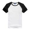 Camisa publicitária de manga curta em torno do pescoço Ombro em branco T-shirt Distintiva Cor Sólida Penteada Lycra Algodão T-shirt Impresso Impressão de Transferência Térmica