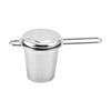 Colador de té de acero inoxidable Colador de té Mango extendido Drenador de té con tapa Taza de té Mate Fabricante de té