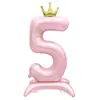 Globos de Corona de Pie de 42 pulgadas Transfronterizos en Rosa, Azul y Negro Números 0-9 para Decoraciones de Cumpleaños de Niños y Niñas al por Mayor