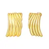 Pendientes Transfronterizos Nuevos Elegantes de Moda Textura de Concha Geométricos Asimétricos Pendientes Cuadrados de Oro de 18K Pendientes