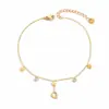 Tobillera de Estrella de Cinco Puntas con 26 Letras de Comercio Exterior de Amazon, Cadena de Tobillo de Moda y Única Estilo Ins Linda Casual Versátil para Mujeres