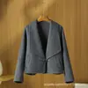 Abrigo Corto de Lana Doble Cara para Mujer 2026 Nuevo Estilo Otoño/Invierno con Cuello de Traje, Sencillo y Elegante para el Trabajo, Chaqueta Juvenil de Lana