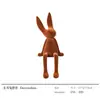 Adornos de Conejo de Gama Alta Postura Sentada Afelpada Escritorio Hogar Mueble de TV Escritorio Atmósfera Adornos de Decoración Suave