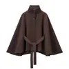 Comercio Exterior Transfronterizo Otoño e Invierno 2025 Nueva Moda Versátil Elegante Lana Adelgazante Elegante Capa Abrigo Chaqueta Top