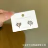 Brincos Versáteis de Design Nicho Doce Moda Coração Assimétrico Exquisito Micro-Incustado com Zircônia Agulha de Prata S925