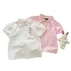 [Casa Rosa] Polo de Manga Corta para Niños, Nuevo Estilo de Verano, Tops Estilo Preppy para Niños, Estilo Veraniego, Estilo Coreano