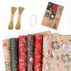 Suministro Transfronterizo de Papel de Regalo Navideño, Papá Noel, Copos de Nieve, Cascabeles, Fruta de la Paz, Flores, Papel de Regalo