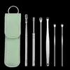 Cureta para ouvidos artefato de limpeza de ouvidos colher para tirar cera do ouvido conjunto profissional para crianças remoção visível de cera do ouvido cureta para ouvidos