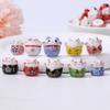 Cerámica Gato Colorido Gato de la Suerte Pequeño Colgante de Cerámica Artículos Regalo Creativo Hecho a Mano DIY Flor de Ciruelo Gatito Pulsera Accesorios