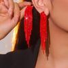 Navidad Viernes Negro Venta Caliente Pendientes Rojos Largos con Borlas de Electroforesis para Mujer, Pendientes Exquisitos Elegantes y Versátiles y Accesorios para Orejas