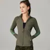Top Esportivo de Malha Seamless à Prova de Vento para Yoga ao Ar Livre Cardigã com Zíper Jaqueta Soft Shell Jaqueta