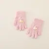 Guantes infantiles de dibujos animados, cómodos para niños de 3 a 8 años, guantes infantiles de punto cálidos y resistentes al frío, a prueba de viento para exteriores, con dedos separados