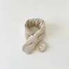 Cachecol para Bebê Qiu Nan Luvas Inverno Estilo Coreano Cor Lisa Versátil Quente e à Prova de Frio Luvas com Pingente de Dedo para Bebê Recém-Nascido