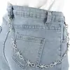 Cadena para pantalones, popular en Europa y América, nueva cadena de moda estética nicho con diseño retorcido y giratorio, color plateado, cadena de cintura de espina de fabricante