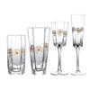 Vidro de água martelado artificial soprado hexágono de vinho ondulado vidro de cristal de champanhe vidro pintado à mão Phnom Penh Glass personalização